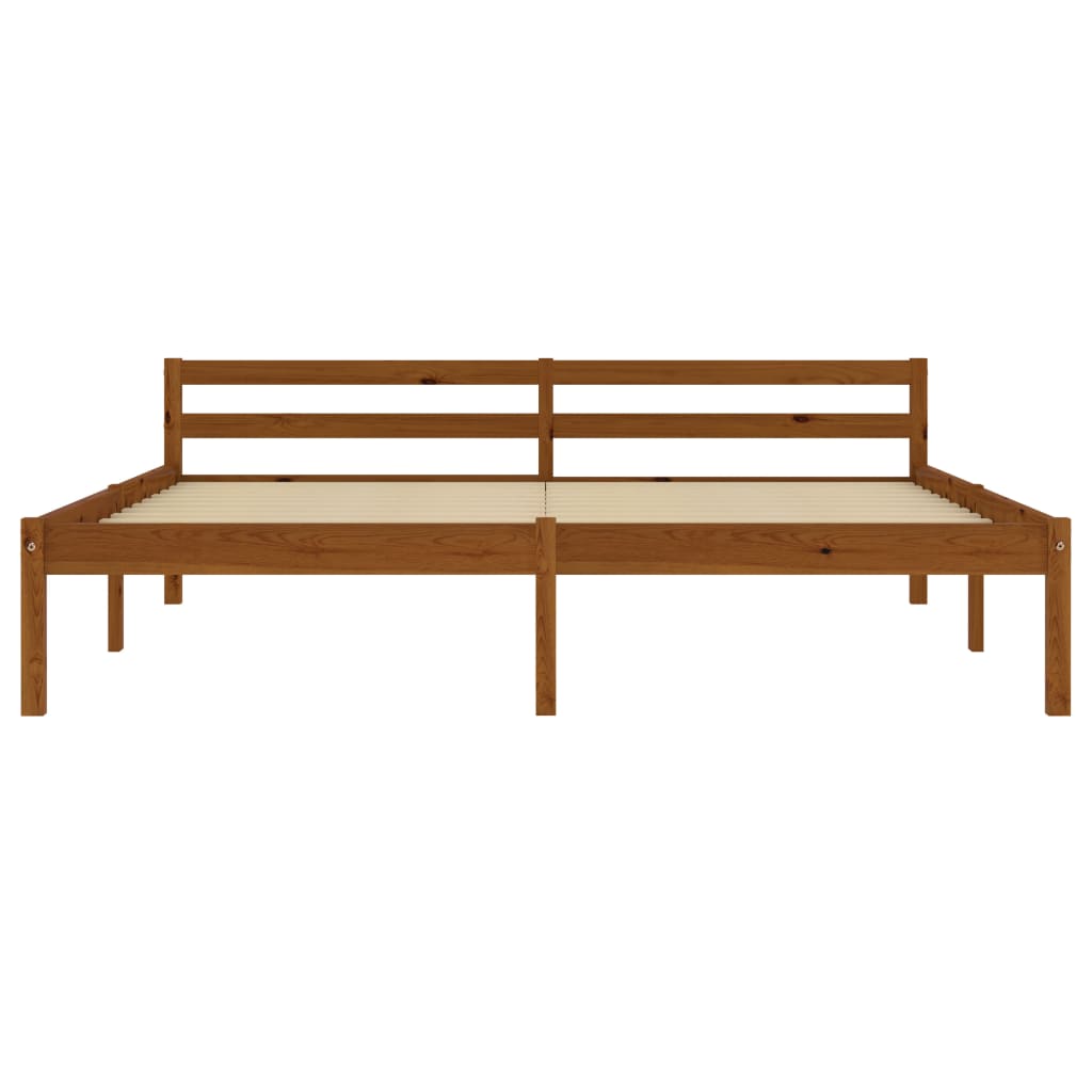 Bed Frame without Mattress Honey Brown Solid Pine Wood 180x200cm