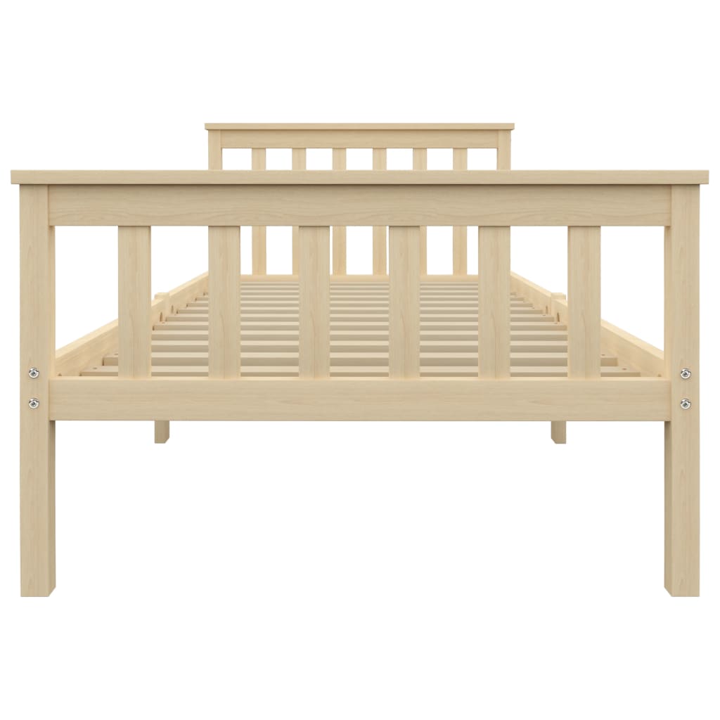 Bed Frame without Mattress Natural Solid Pinewood 100x200 cm