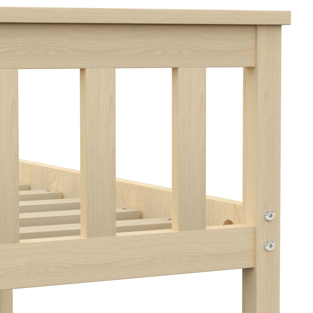 Bed Frame without Mattress Natural Solid Pinewood 100x200 cm
