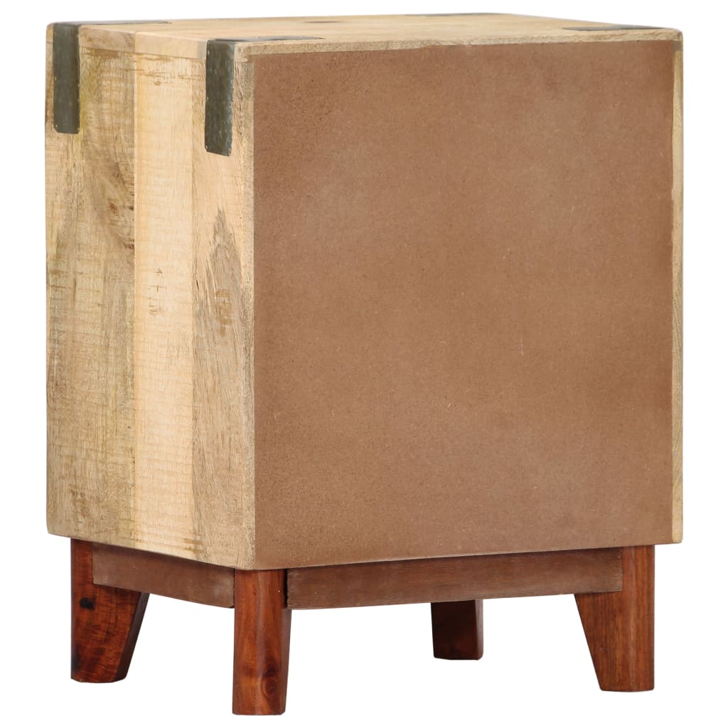 Bedside Cabinet 40x30x52 cm Solid Rough Mango Wood