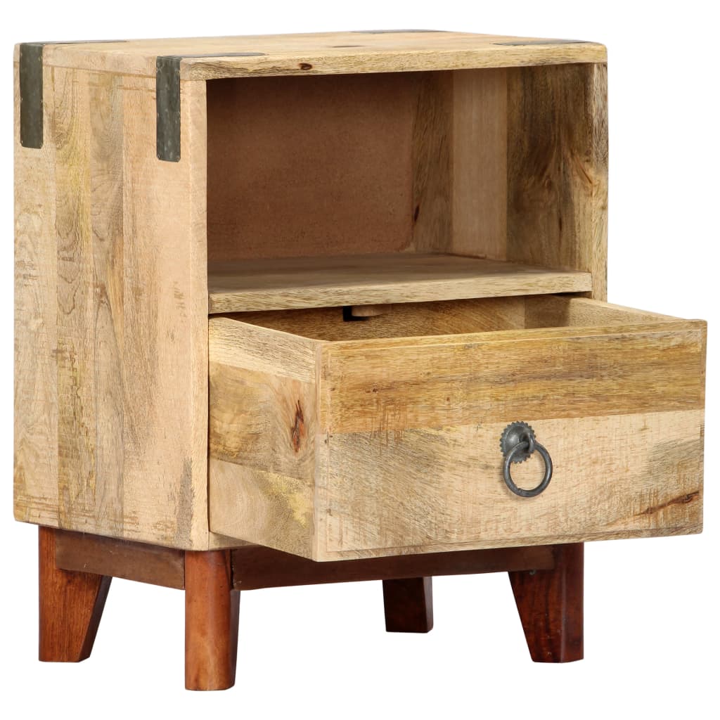 Bedside Cabinet 40x30x52 cm Solid Rough Mango Wood