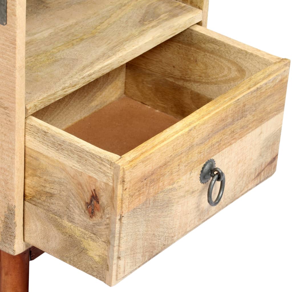Bedside Cabinet 40x30x52 cm Solid Rough Mango Wood