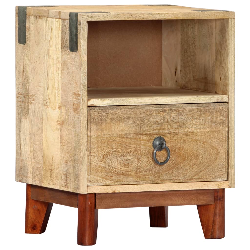 Bedside Cabinet 40x30x52 cm Solid Rough Mango Wood