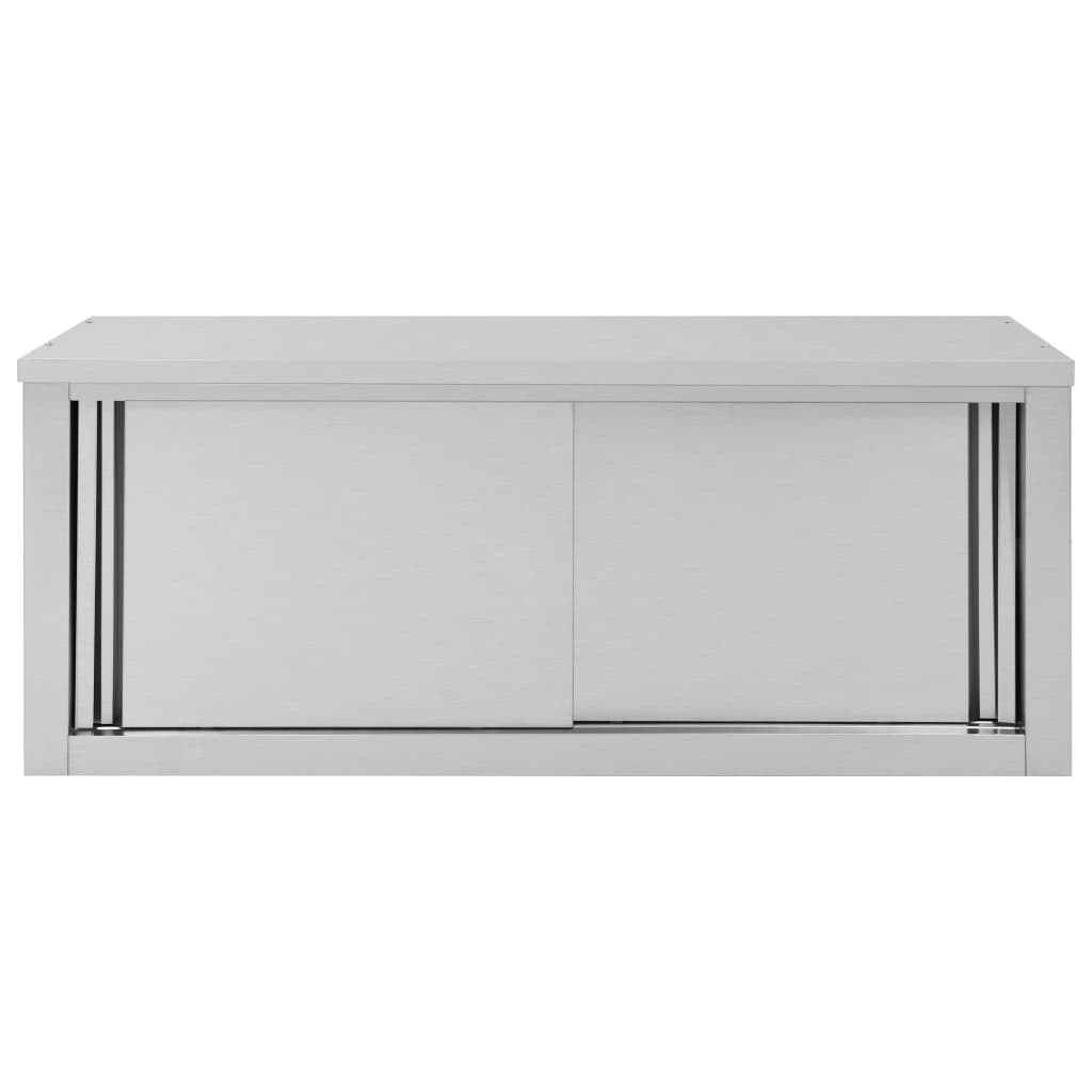 Kitchen Wall Cabinet with Sliding Doors 120x40x50 cm Stainless Steel
