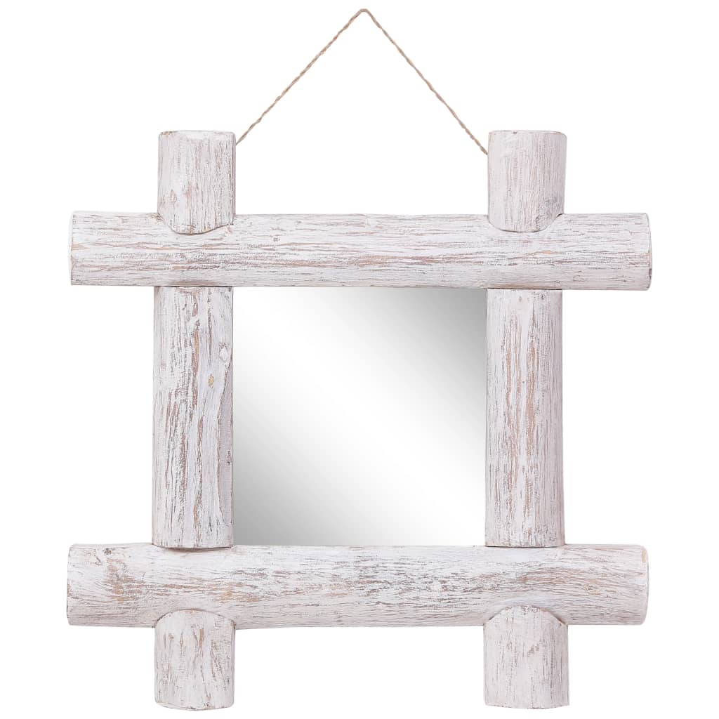 Log Mirror 70X70 Cm Solid Reclaimed Wood
