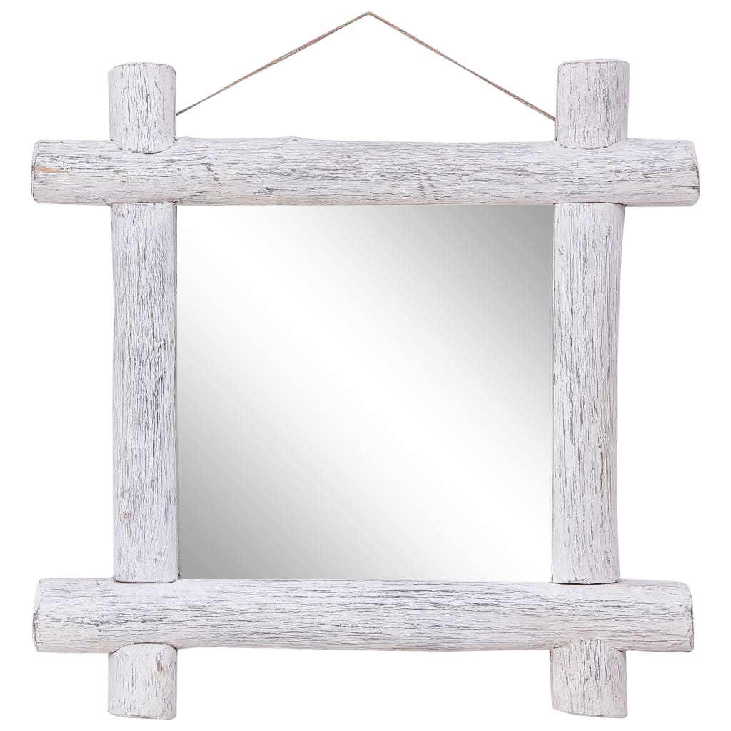 Log Mirror 70X70 Cm Solid Reclaimed Wood