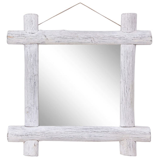 Log Mirror 70X70 Cm Solid Reclaimed Wood