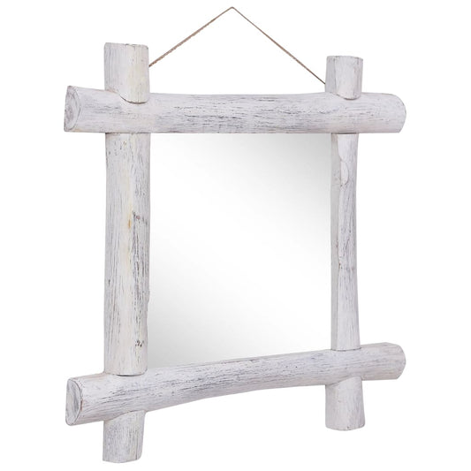Log Mirror 70X70 Cm Solid Reclaimed Wood