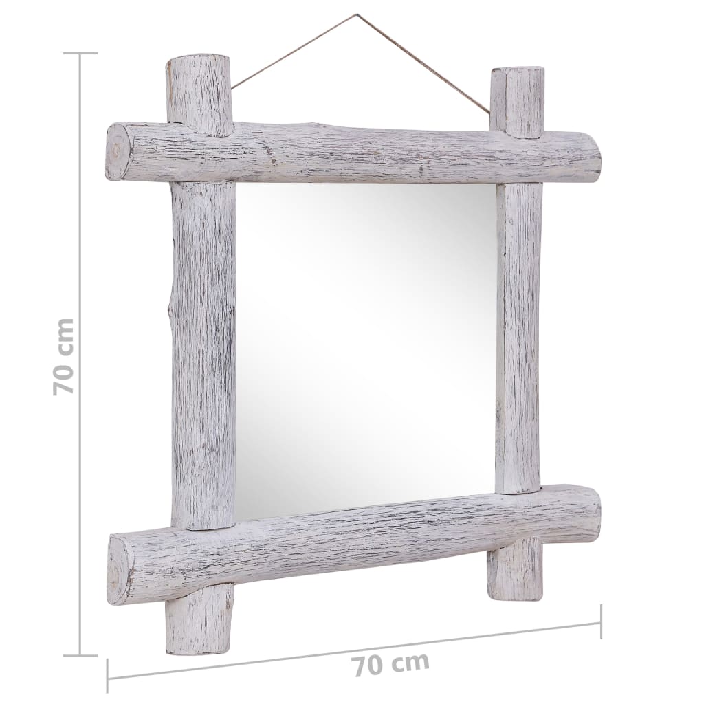 Log Mirror 70X70 Cm Solid Reclaimed Wood