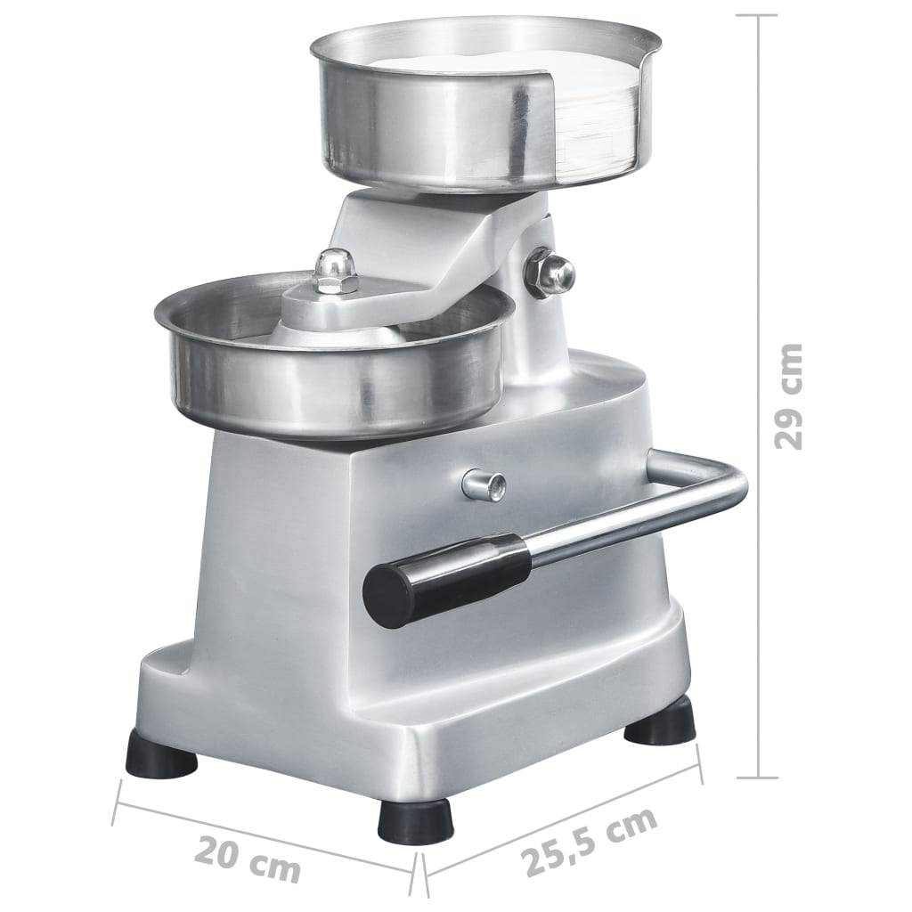 Hamburger Press Machine with 500 Patty Papers Aluminium 10 cm