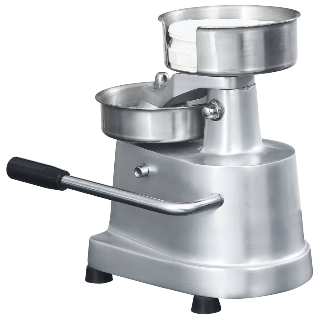 Hamburger Press Machine with 500 Patty Papers Aluminium 13 cm