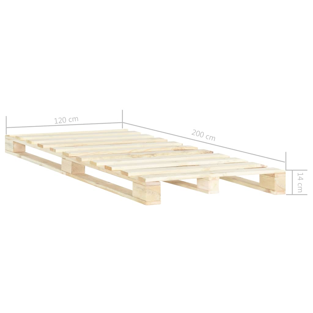 Pallet Bed Frame without Mattress Solid Pine Wood 120x200 cm