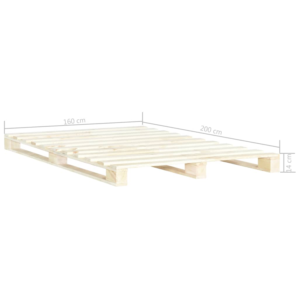 Pallet Bed Frame without Mattress 160x200 cm Solid Wood Pine