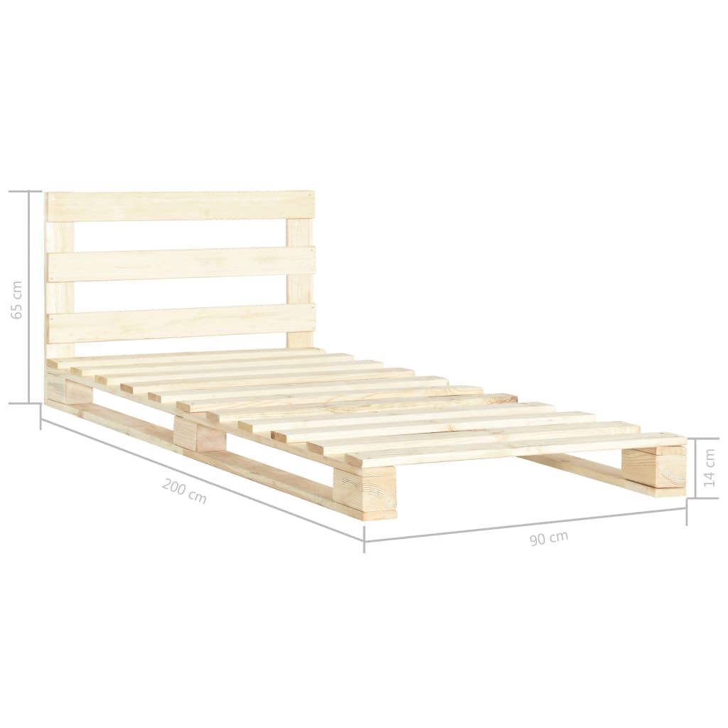 Pallet Bed Frame without Mattress Solid Pine Wood 90x200 cm