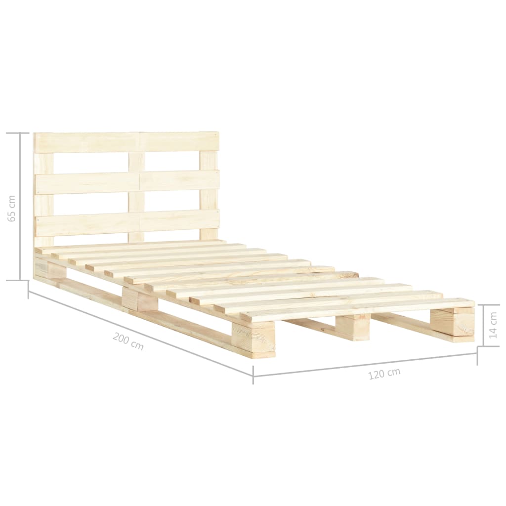 Pallet Bed Frame without Mattress Solid Pine Wood 120x200 cm