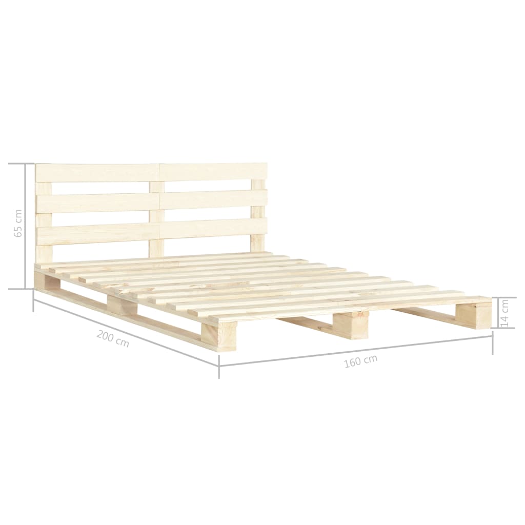 Pallet Bed Frame without Mattress 160x200 cm Solid Wood Pine