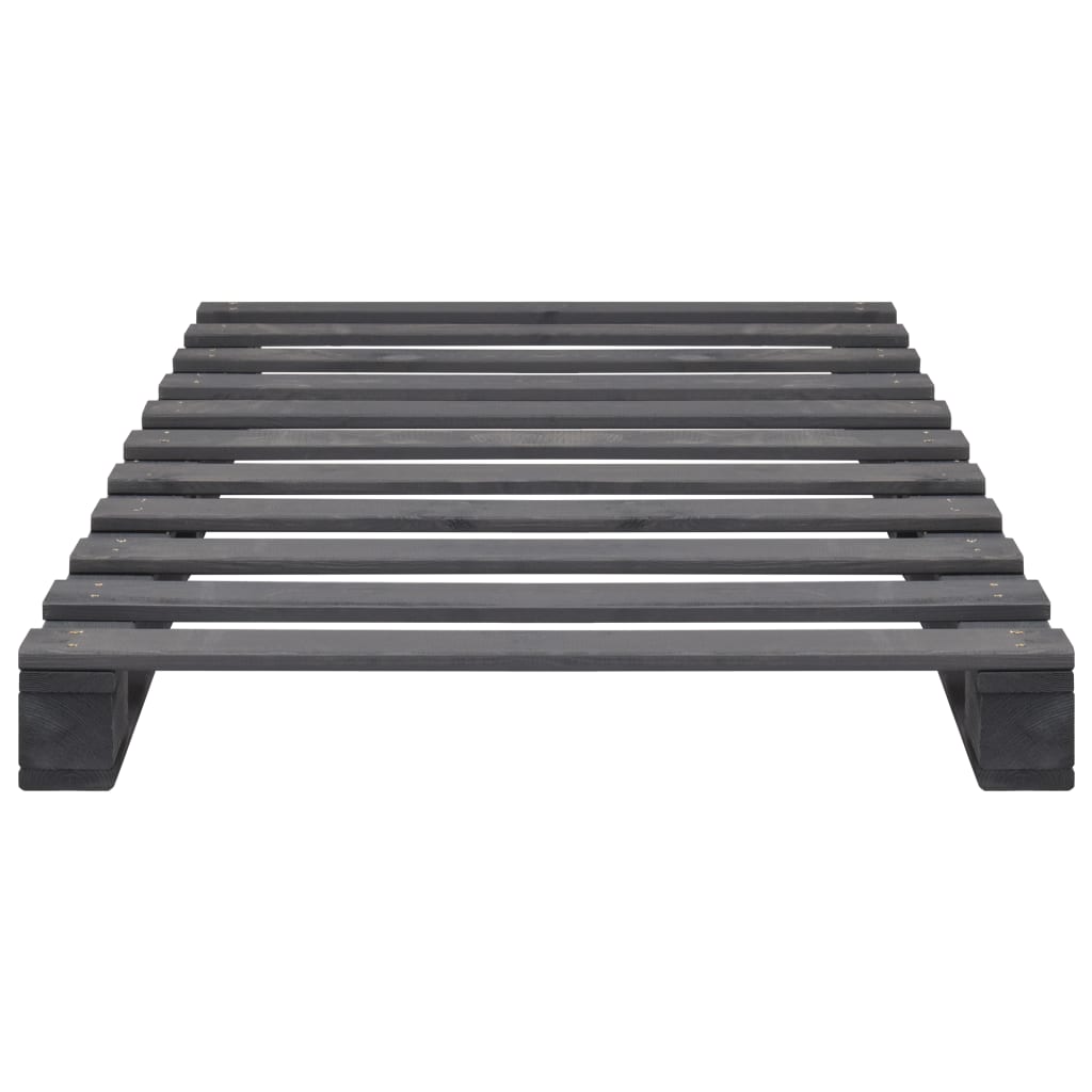 Pallet Bed Frame without Mattress Grey Solid Pine Wood 90x200 cm