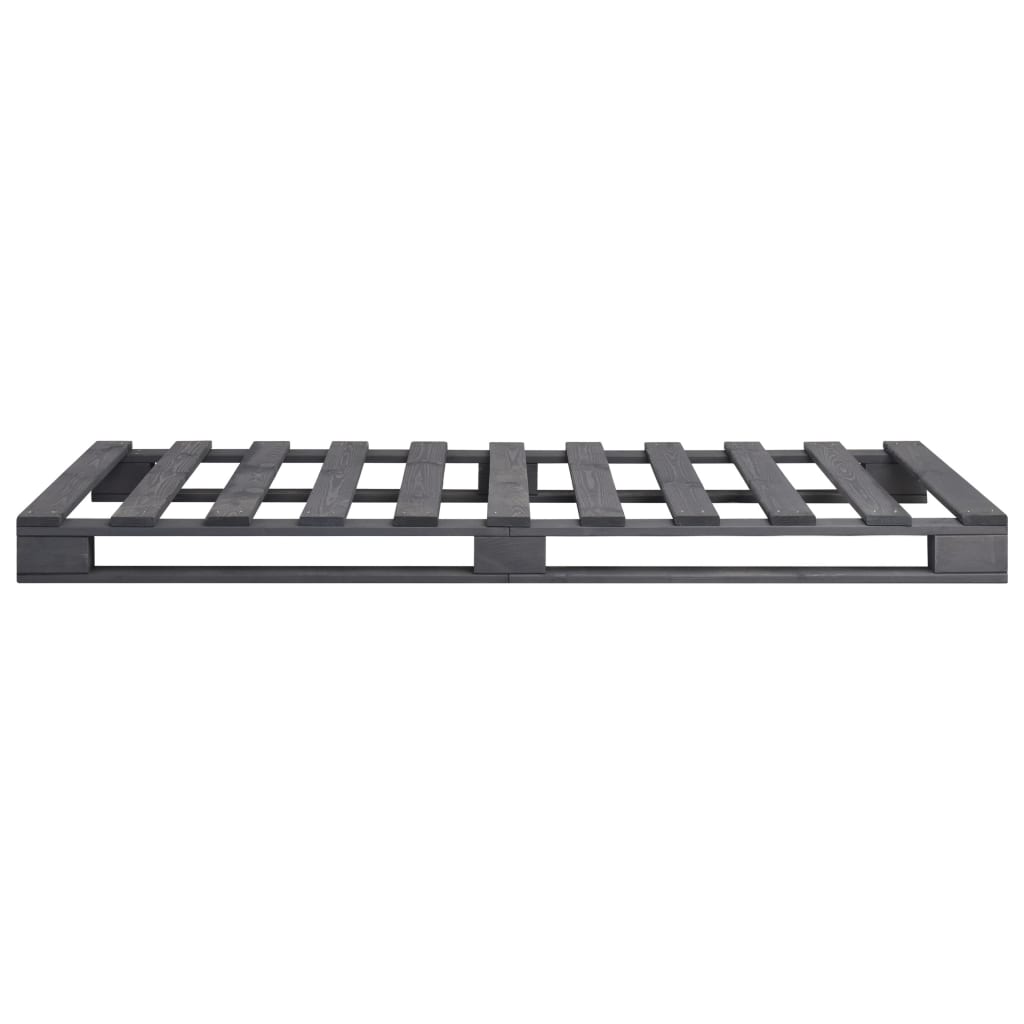 Pallet Bed Frame without Mattress Grey Solid Pine Wood 90x200 cm