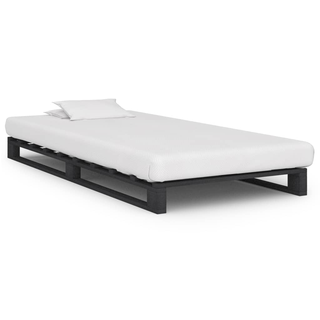 Pallet Bed Frame without Mattress Grey 100x200cm Solid Wood