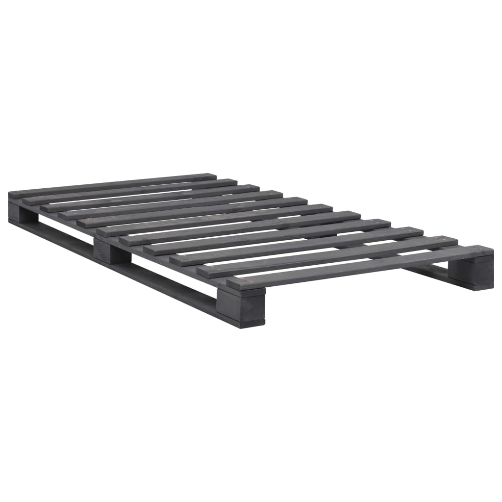 Pallet Bed Frame without Mattress Grey 100x200cm Solid Wood