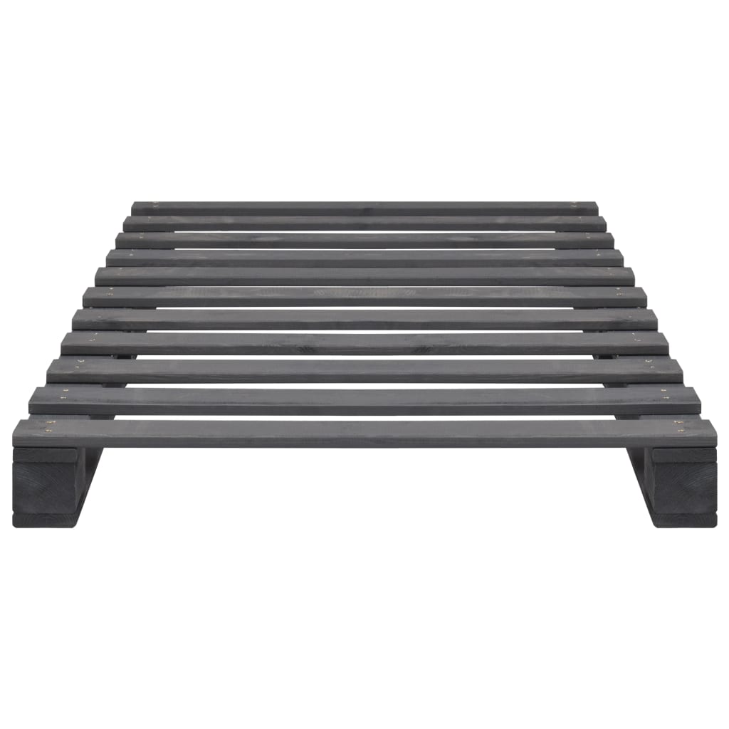 Pallet Bed Frame without Mattress Grey 100x200cm Solid Wood