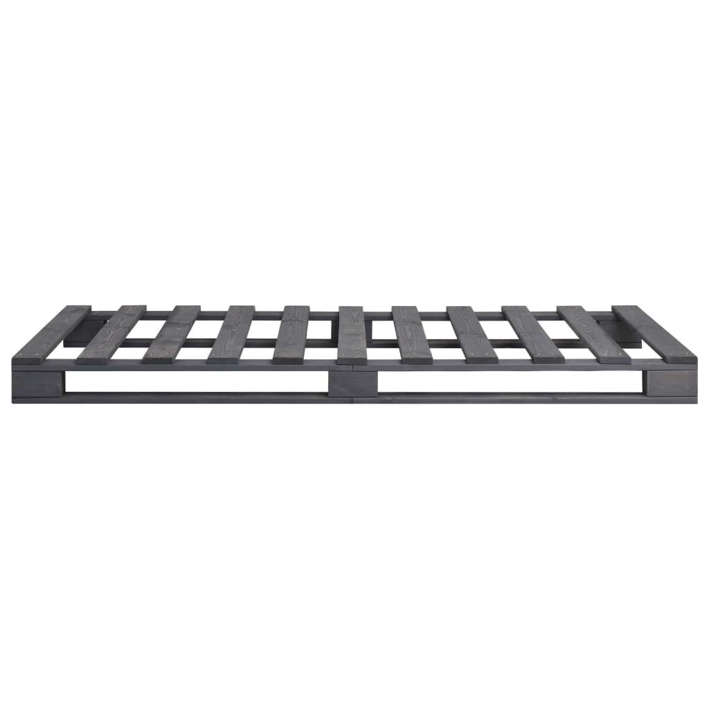 Pallet Bed Frame without Mattress Grey 100x200cm Solid Wood