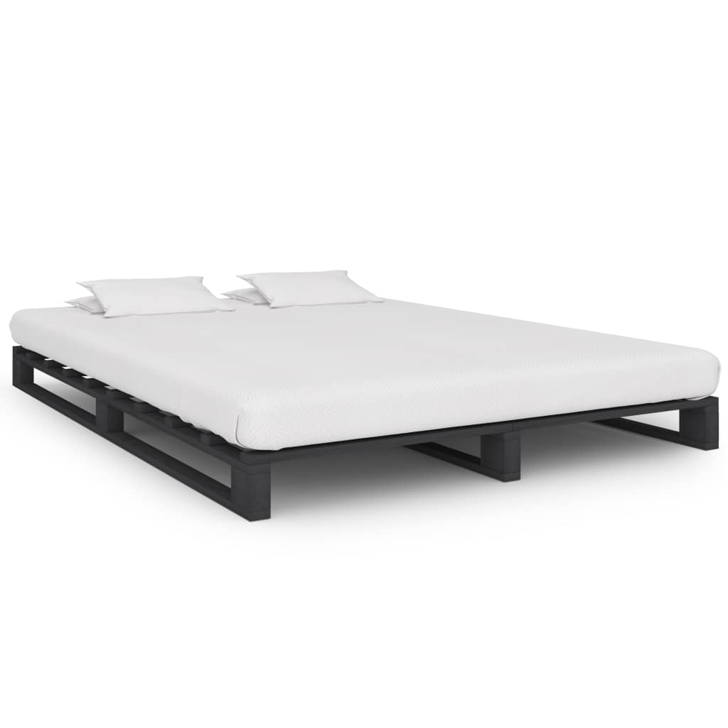 Pallet Bed Frame without Mattress Grey 120x200cm Solid Wood