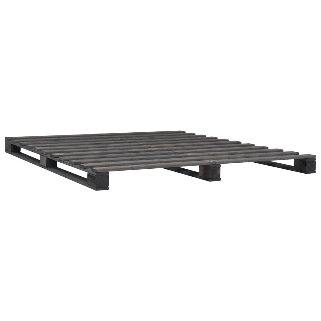 Pallet Bed Frame without Mattress Grey 120x200cm Solid Wood