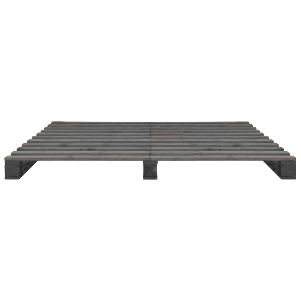 Pallet Bed Frame without Mattress Grey 120x200cm Solid Wood