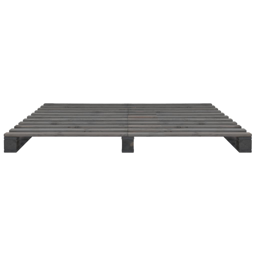 Pallet Bed Frame without Mattress Grey 140x200cm Solid Wood