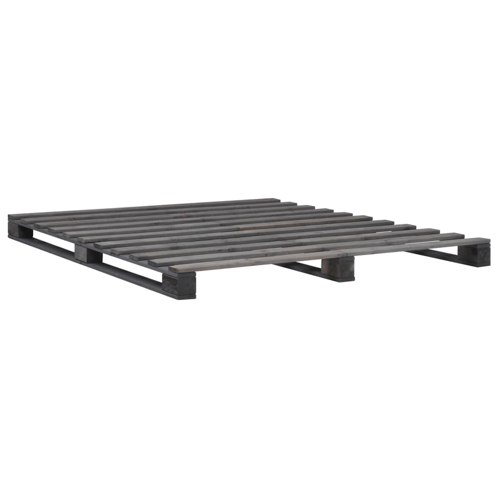 Pallet Bed Frame without Mattress Grey 160x200cm Solid Wood