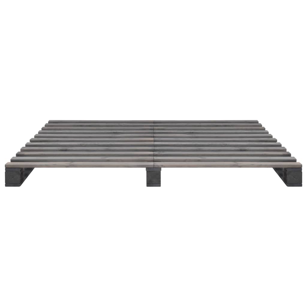 Pallet Bed Frame without Mattress Grey 160x200cm Solid Wood