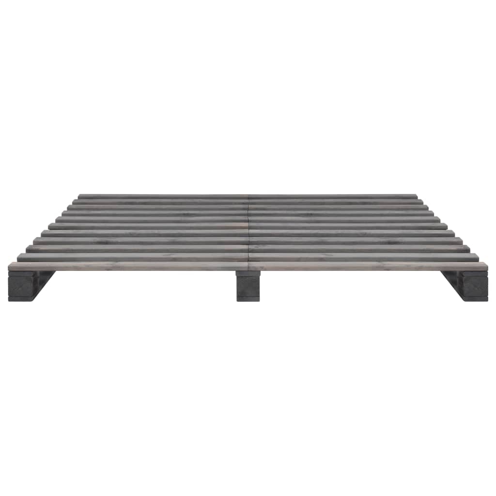 Pallet Bed Frame without Mattress Grey 200x200cm Solid Wood