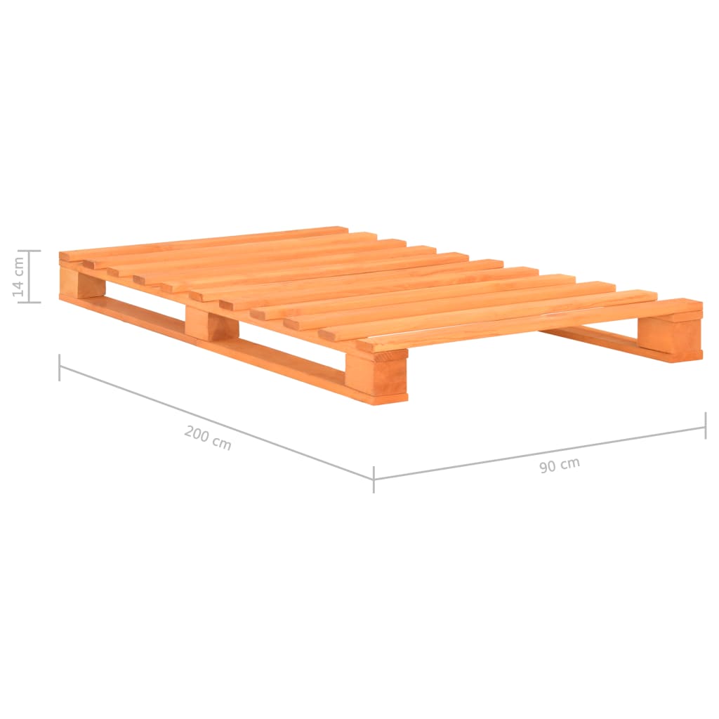 Pallet Bed Frame without Mattress Brown 90x200cm Solid Wood