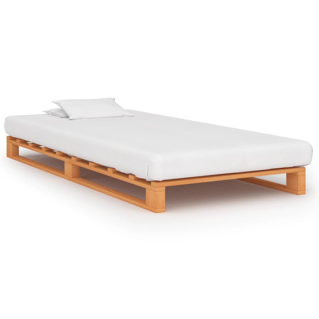 Pallet Bed Frame without Mattress Brown 100x200cm Solid Wood