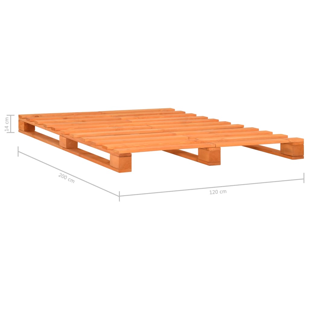 Pallet Bed Frame without Mattress Brown 120x200cm Solid Wood