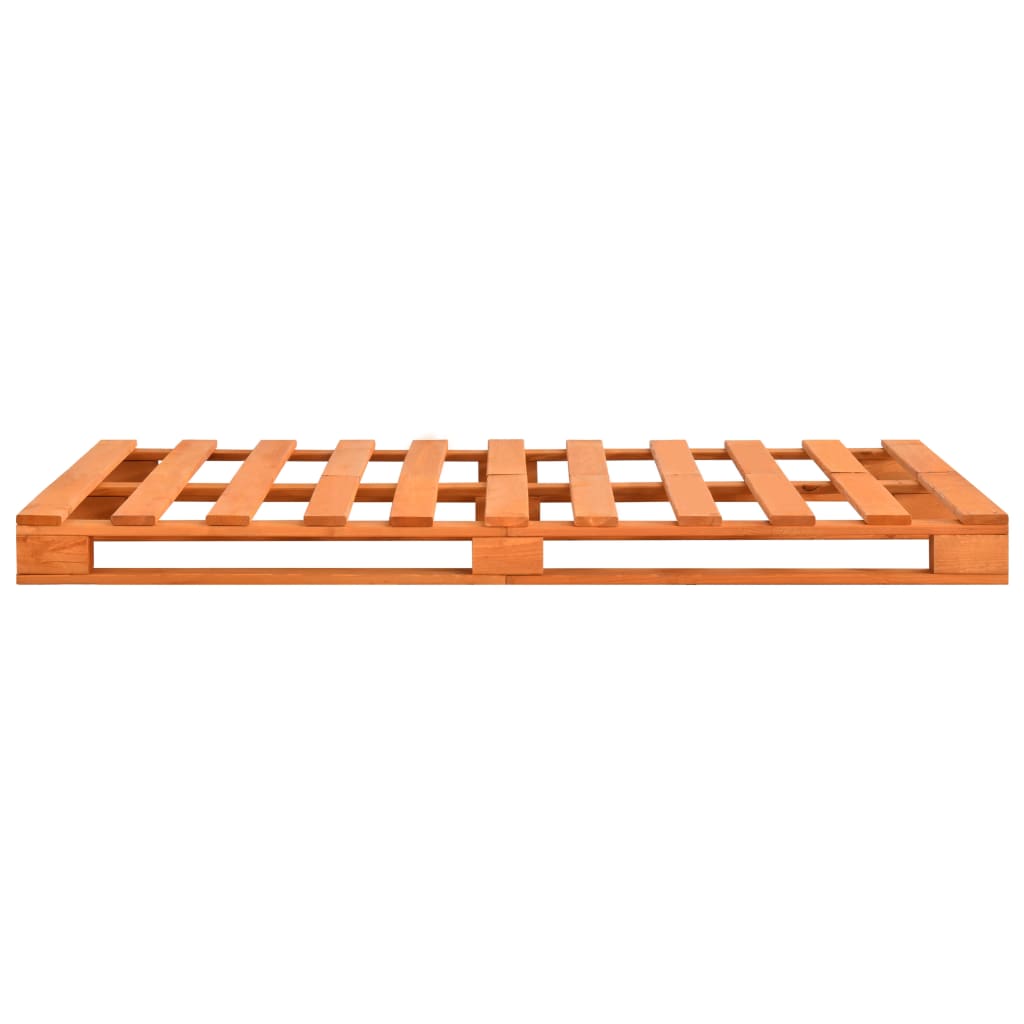 Pallet Bed Frame without Mattress Wax Brown 140x200cm Solid Wood