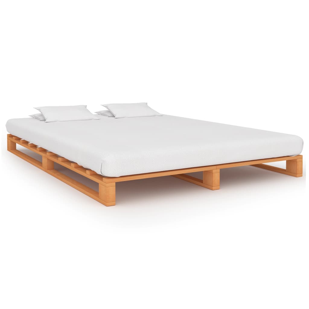Pallet Bed Frame without Mattress Brown 200x200cm Solid Wood