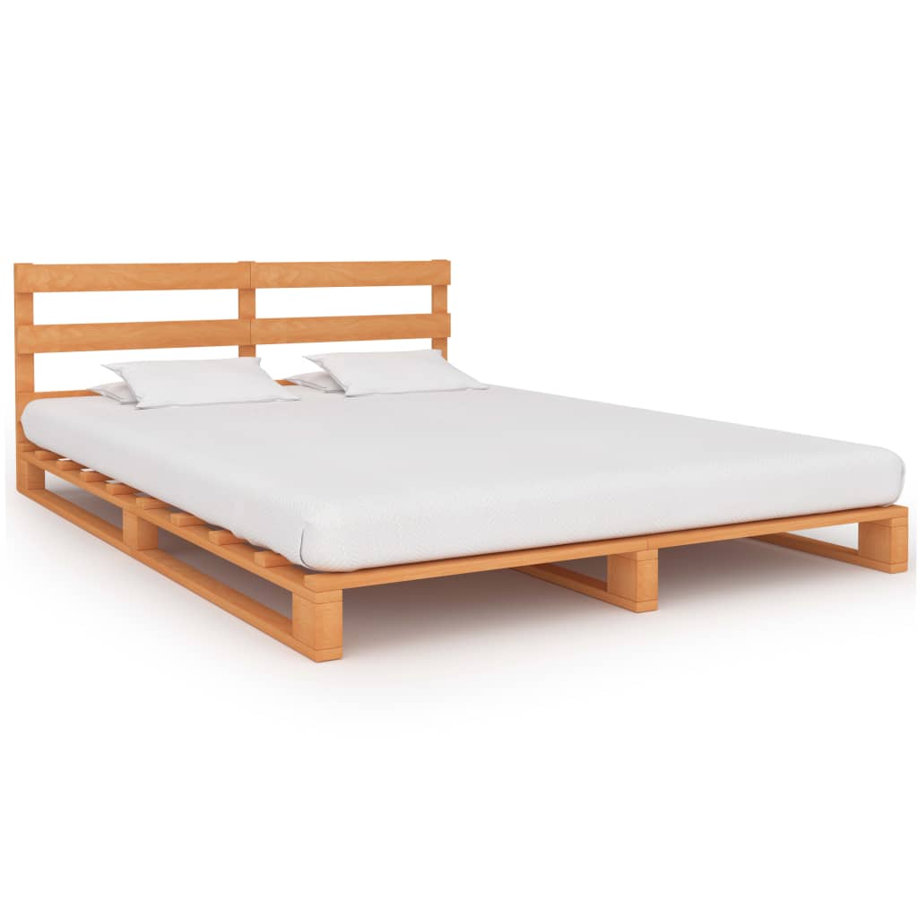 Pallet Bed Frame without Mattress Brown Solid Pine Wood 200x200 cm