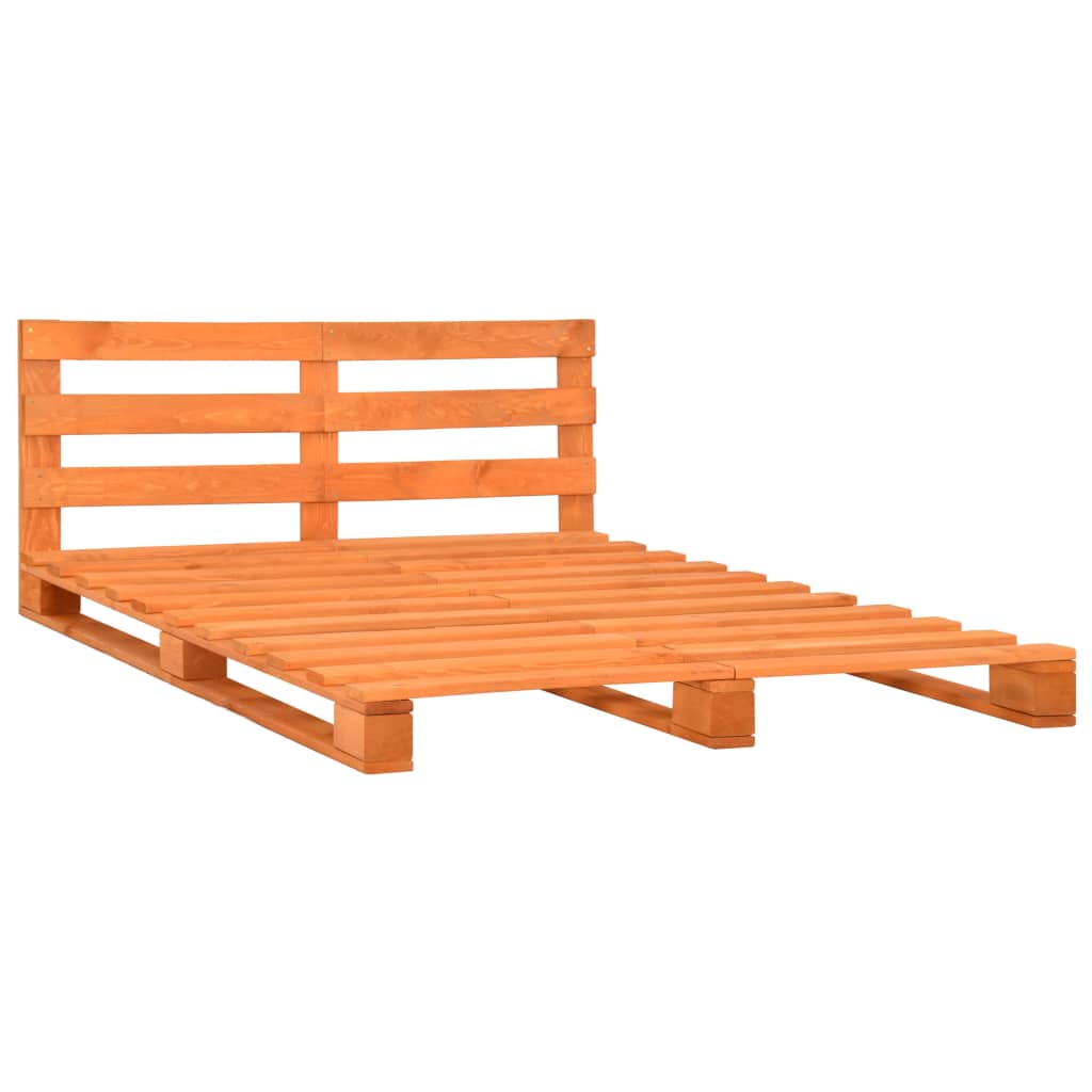 Pallet Bed Frame without Mattress Brown Solid Pine Wood 200x200 cm