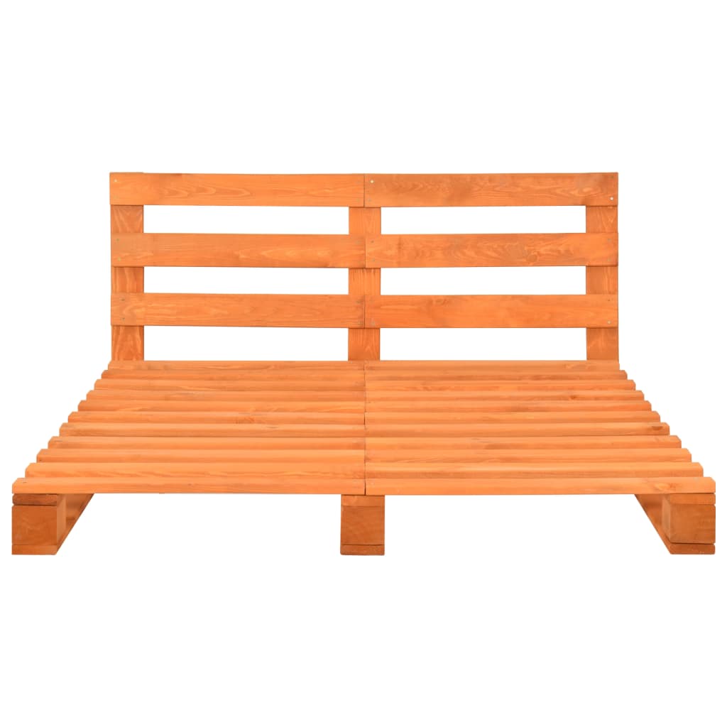 Pallet Bed Frame without Mattress Brown Solid Pine Wood 200x200 cm