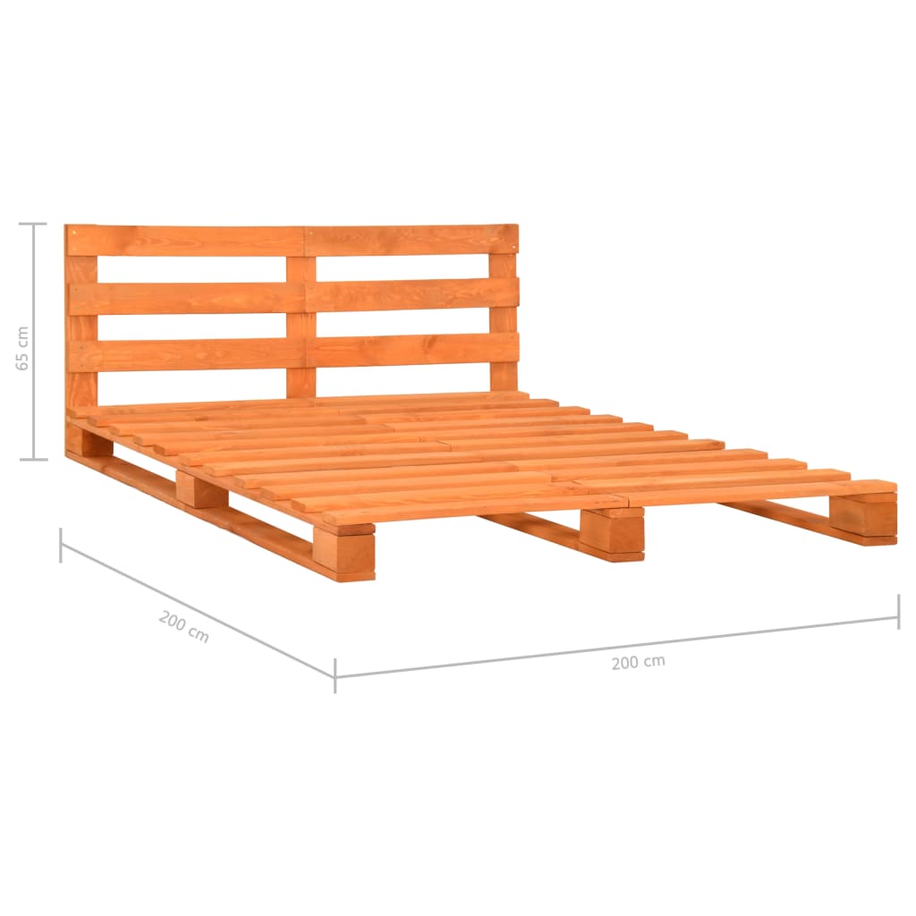 Pallet Bed Frame without Mattress Brown Solid Pine Wood 200x200 cm