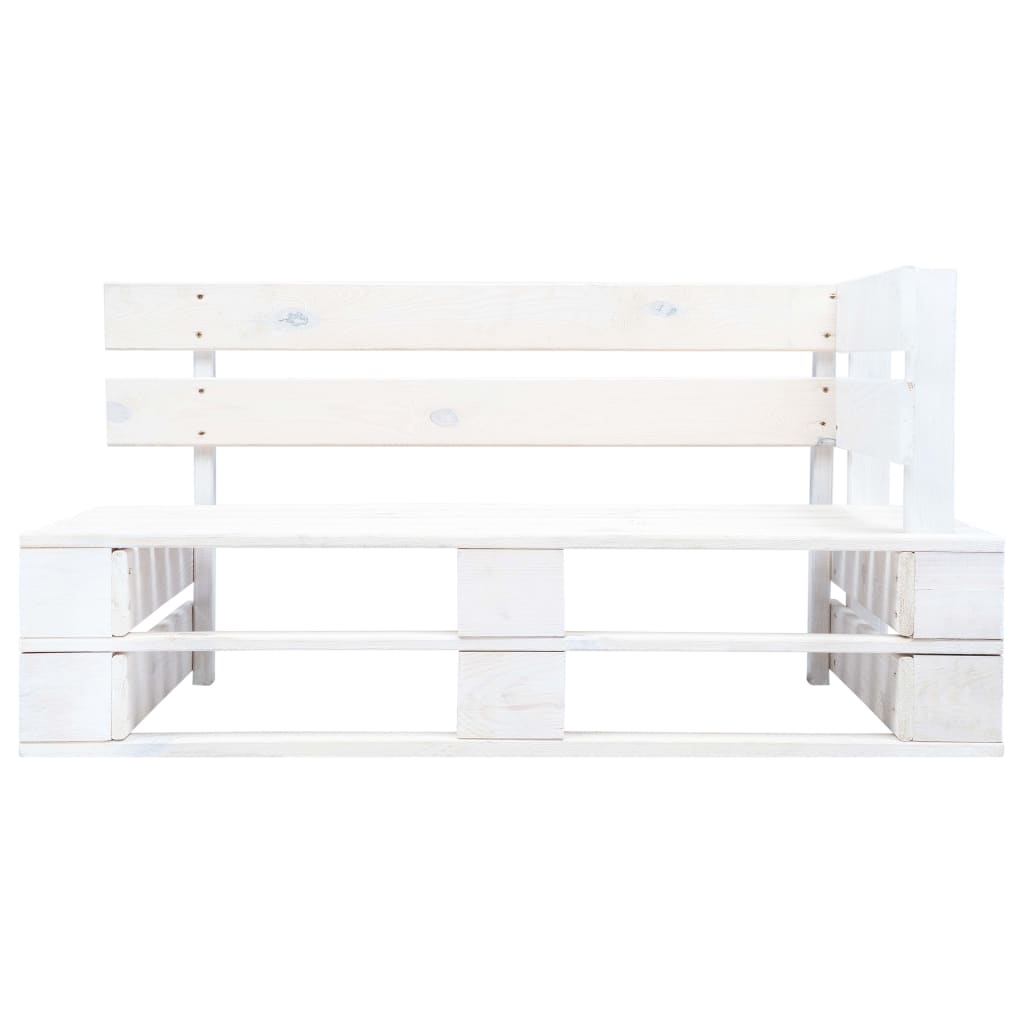 Garden Pallet Corner Bench Wood White
