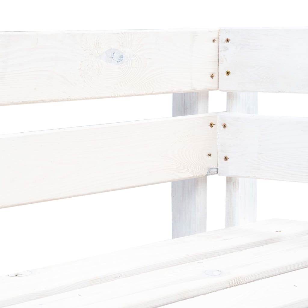 Garden Pallet Corner Bench Wood White
