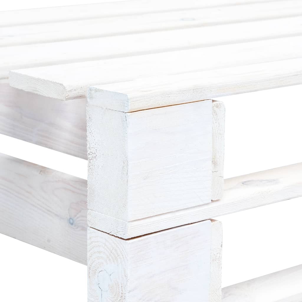Garden Pallet Corner Bench Wood White