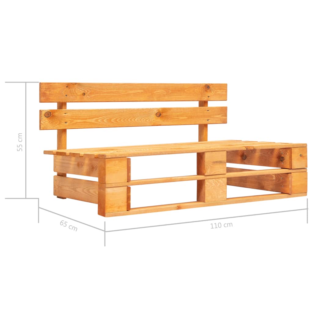 Garden Pallet Bench Wood Honey Brown