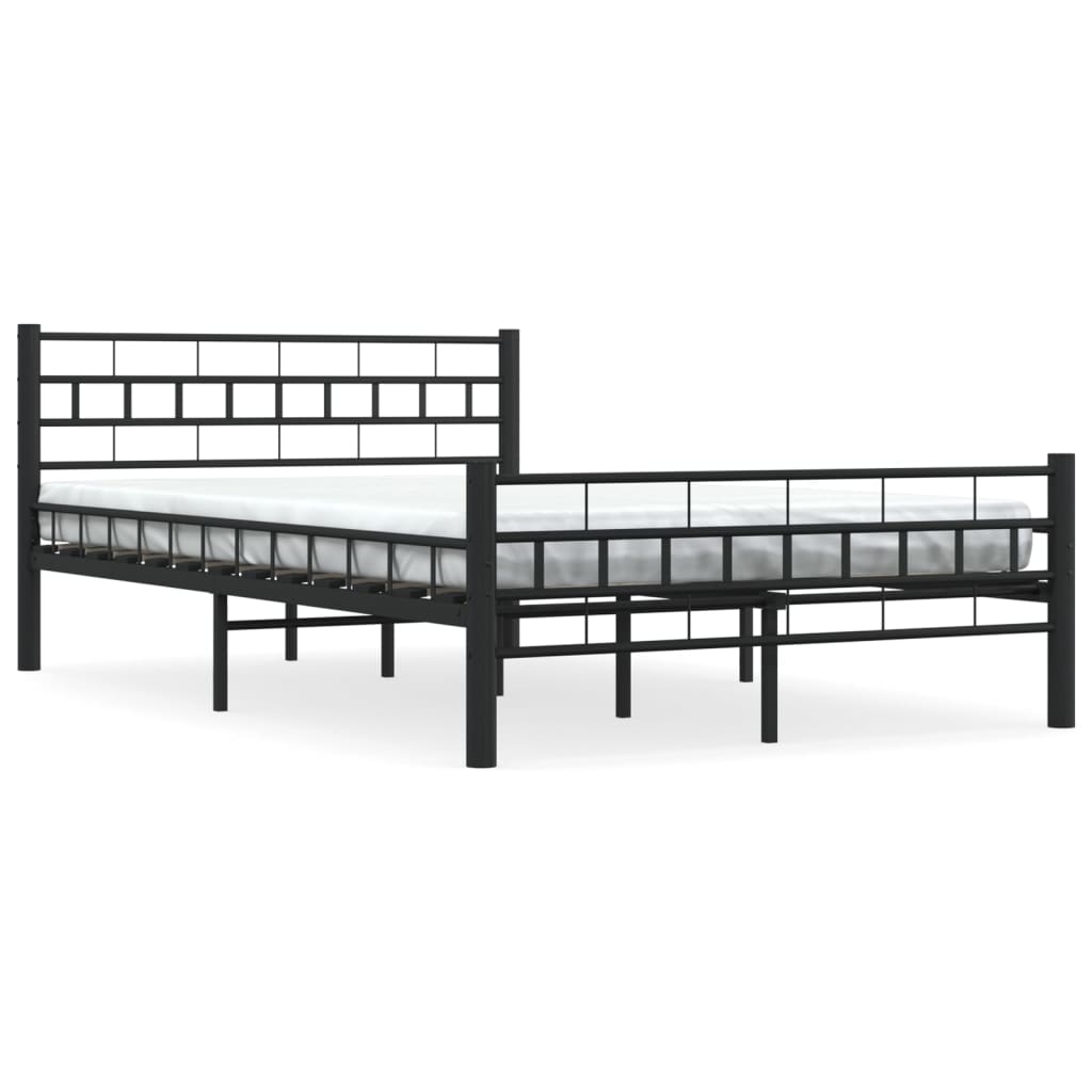 Bed Frame without Mattress Black Steel 140x200 cm