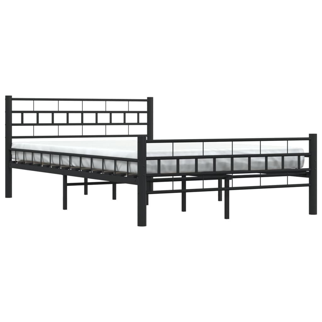 Bed Frame without Mattress Black Steel 140x200 cm