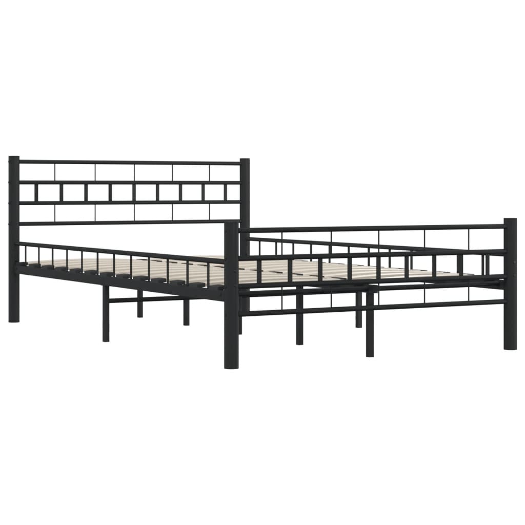 Bed Frame without Mattress Black Steel 140x200 cm