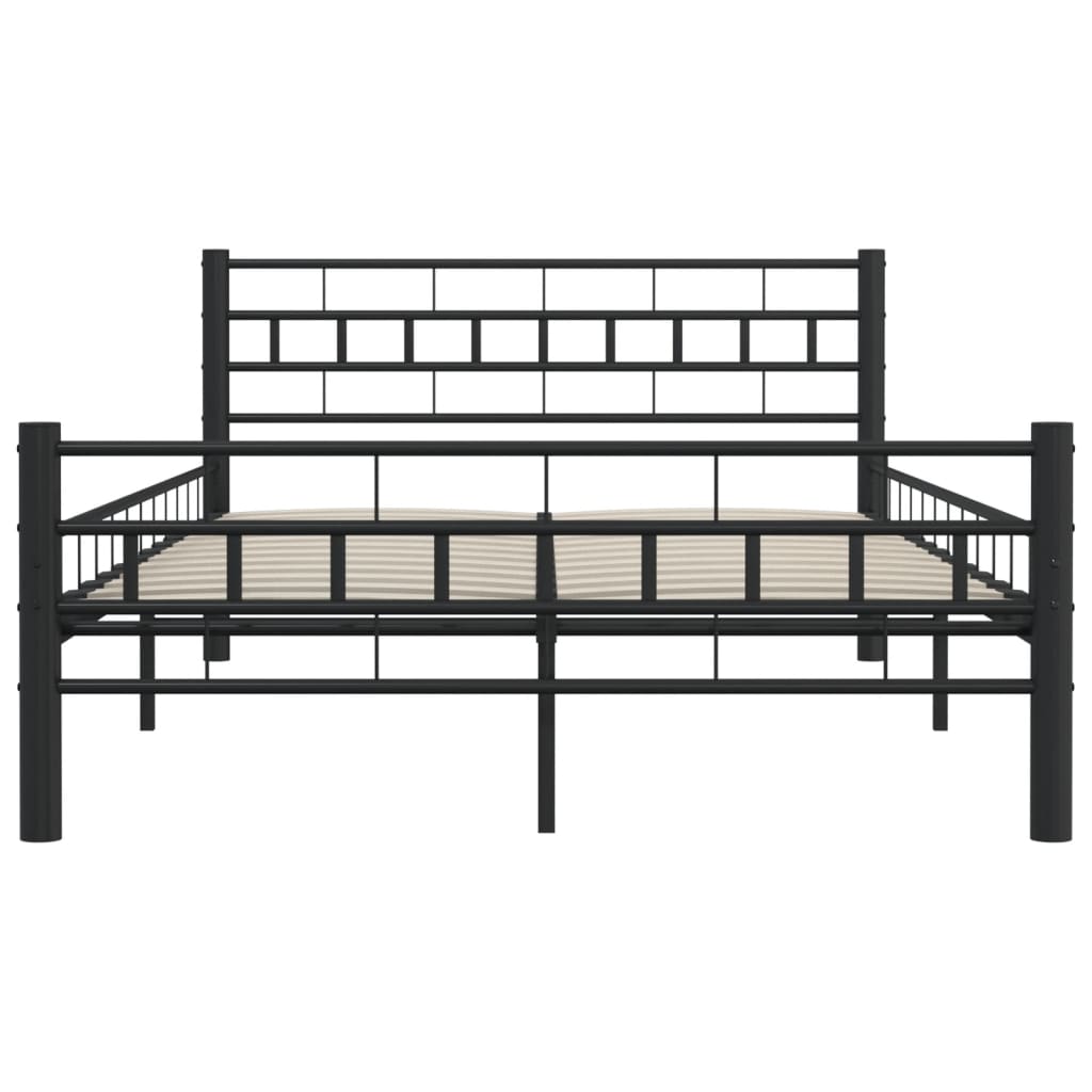 Bed Frame without Mattress Black Steel 140x200 cm